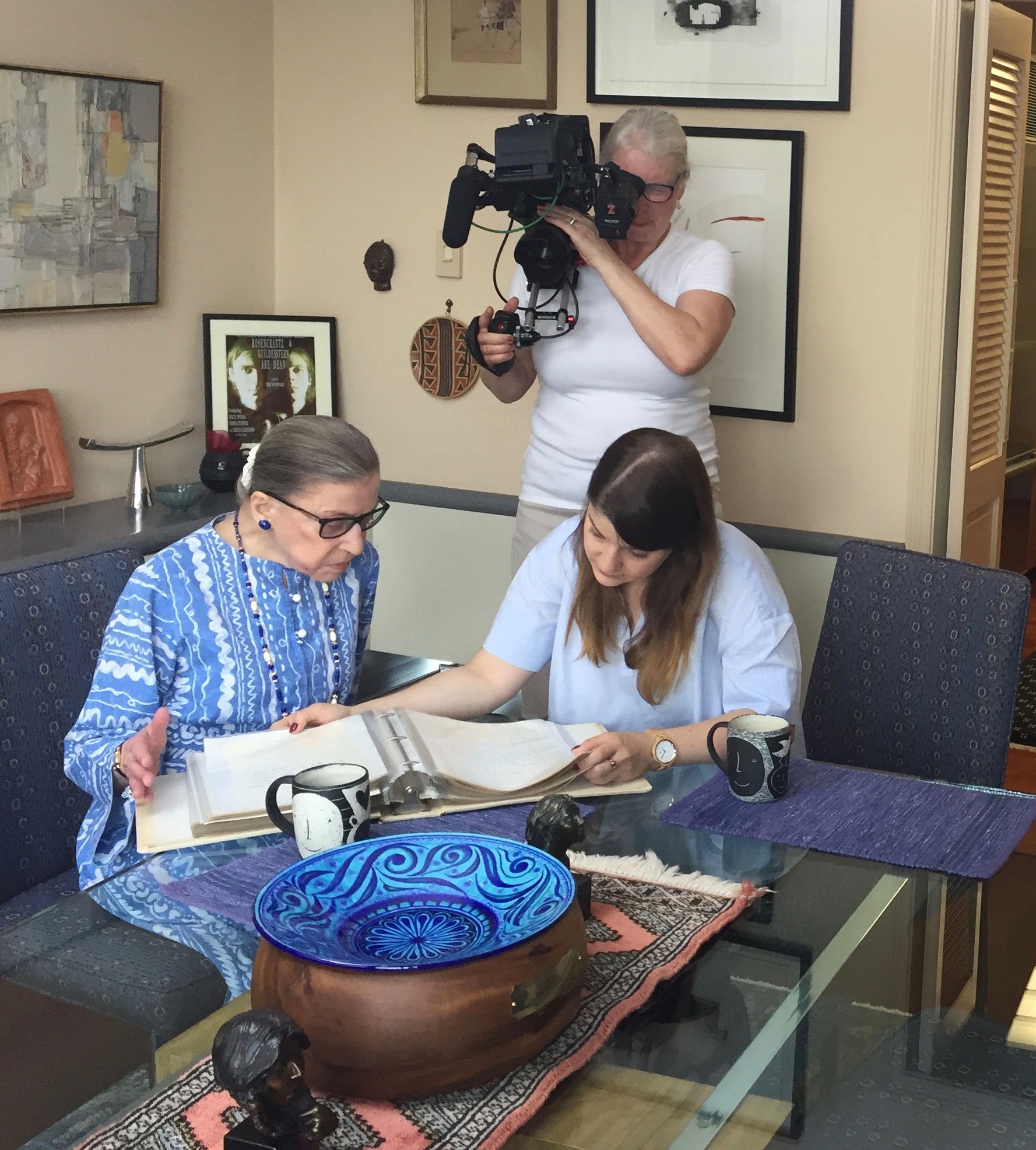 Claudia Raschke, ASC filming Ruth Bader Ginsburg
