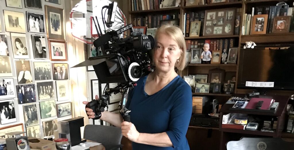 DP Claudia Raschke on set of Fauci. Photo by Zach Wood